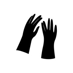 Obraz premium Medicine chemical protective latex gloves vector illustration isolated on white.