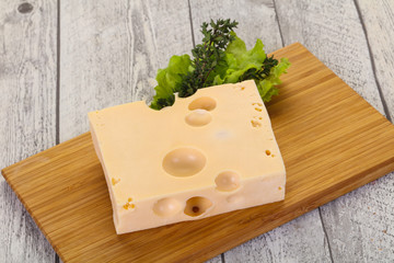 Maasdam cheese brick