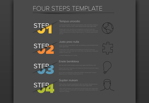 Four Step Vertical Informative Chart Layout