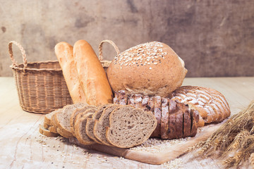 Variety of bread.