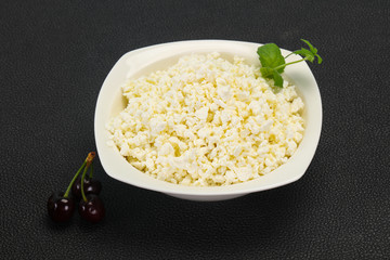 Fresh tasty curd in the bowl