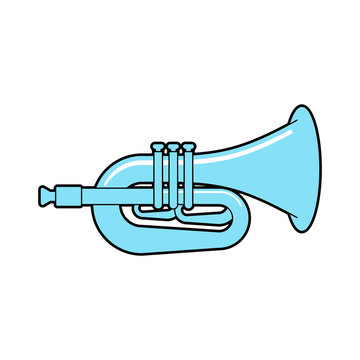 recommend clip art: Trumpet isolated. Musical instrument. Horn vector illustration
