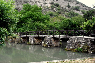 Fototapeta na wymiar Puente sonre el río 