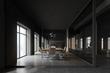 Meeting room interior in gray office
