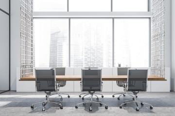 White panoramic conference room interior