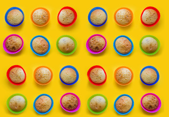 Pattern of multi-colored delicious biscuits dessert cookies cake