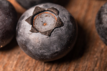 Macro shot of fresh raw organic blueberries 