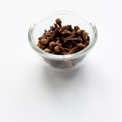 Clove isolated in a glass plate