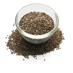 chia dried isolated in a glass plate