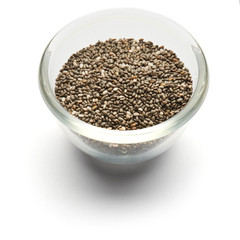chia dried isolated in a glass plate
