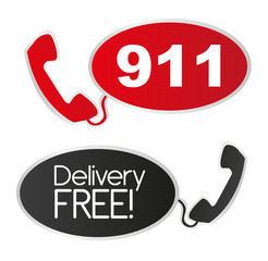 black and redtelephone stickers background vector