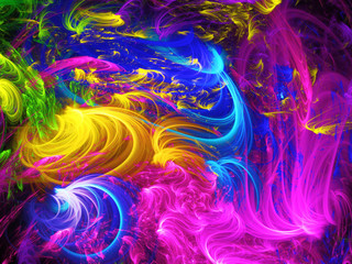 Fototapeta premium rainbow abstract fractal background 3d rendering illustration