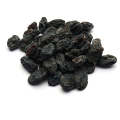 dark raisins isolated pile