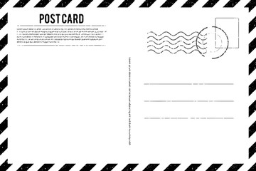 Blank vintage post card template with stamp.vector illustration