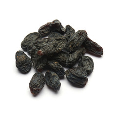 Black raisins large isolated pile