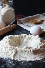Egg with flour, Preparaiton of the dough