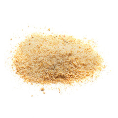 crushed dried garlic isolated