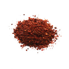crushed dried tomato isolated