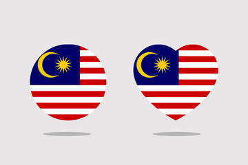 Malaysia Flag icon sign template color editable. Malaysia national symbol vector illustration for graphic and web design.