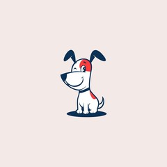 Cute Dog logo design vector illustration