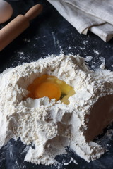 Egg with flour, Preparaiton of the dough