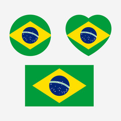 Brazil Flag icon sign template color editable. Brazil national symbol vector illustration for graphic and web design.