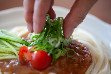 冷やしジャージャーうどん