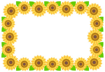 ひまわりのフレーム イラスト sunflower