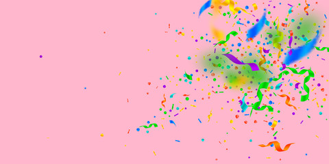 Streamers and confetti. Festive tinsel and foil ri