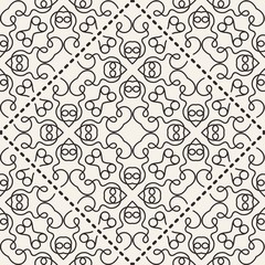 Black and white ornamental seamless pattern. Vintage retro ornate modern art deco background. Great for fabric and textile, wallpaper, packaging or any desired idea