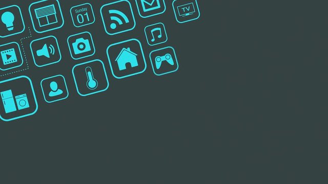icons animation about the smart home and internet of things concepts, copy space, luma matte for background replacement