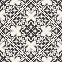 Black and white ornamental seamless pattern. Vintage retro ornate modern art deco background. Great for fabric and textile, wallpaper, packaging or any desired idea