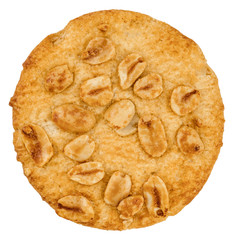 homemade cookies with peanut on white background