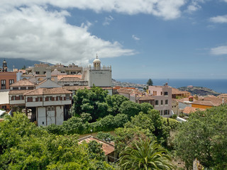 Fototapeta na wymiar View over the roofs of La Orotava, a town in the north of the Canary Island of Tenerife