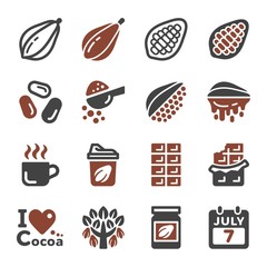 chocolate and cocoa icon set,vector and illustration