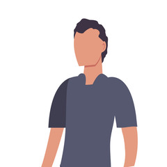 man happy young people on white background