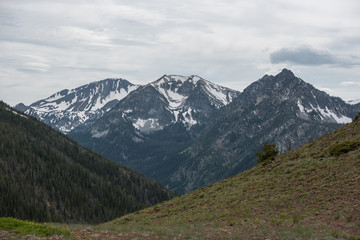 Obraz premium Majestic and rugged landscape scenery of the Eagle Cap Wilderness and Wallowa Mountains in Eastern Oregon