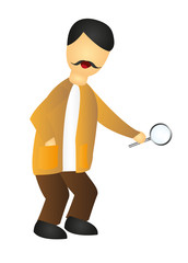 inspector cartoon isolated over white background vector