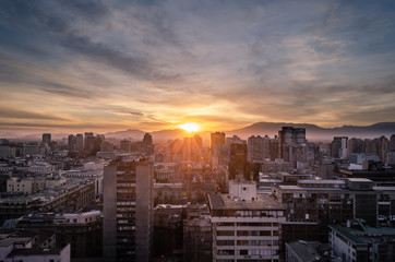 Sunset in Santiago de Chile