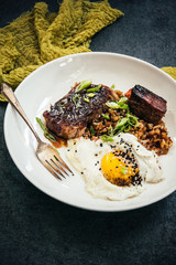 Pork Shoulder and Roasted Pork Belly with Fried Egg