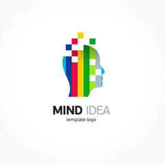 Mind logo stripes and face coloful