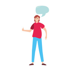 man happy young people on white background
