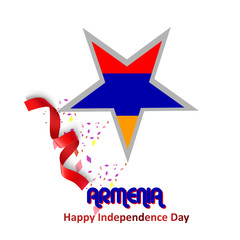 Armenia Independence Day Flat Patriotic Card. Happy National Day Armenia Vector Patriotic card. vector