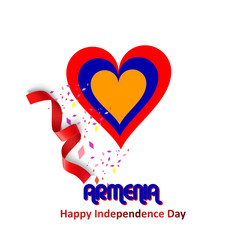 Armenia Independence Day Flat Patriotic Card. Happy National Day Armenia Vector Patriotic card. vector