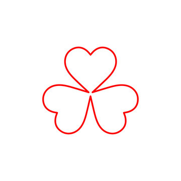 Flat minimal three leaf clover icon. Simple vector three leaf clover icon. Isolated three leaf clover icon for various projects.