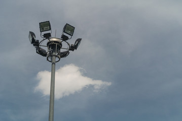 street lamp on blue sky