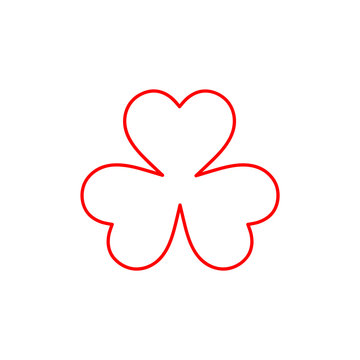 Flat minimal three leaf clover icon. Simple vector three leaf clover icon. Isolated three leaf clover icon for various projects.