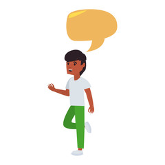 young man portrait talk bubble