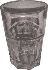 glas, wasser, cappuccino, trinken