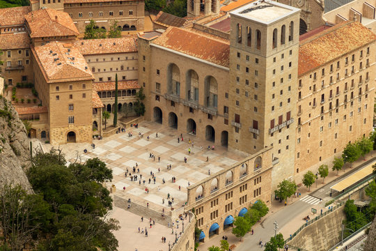 Courtyard and monastry from Montserrat from above